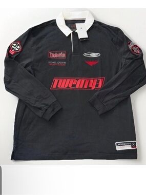 Air Jordan Men's Size M Rugby L/S Shirt Embroidered Flight Top HF9323-010